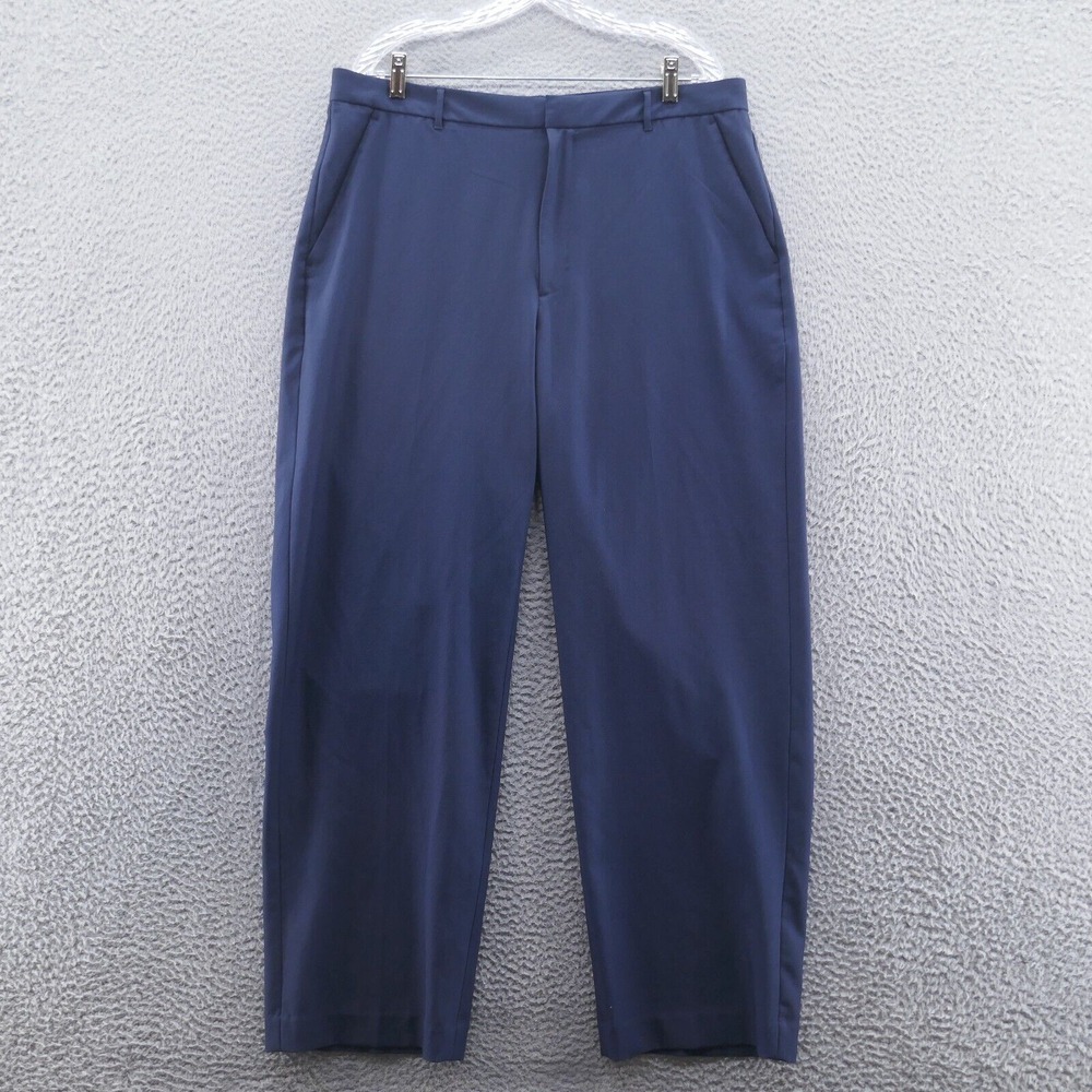Banana Republic Women Sculpted Stretch Straight Pants 16P Navy Blue High Rise